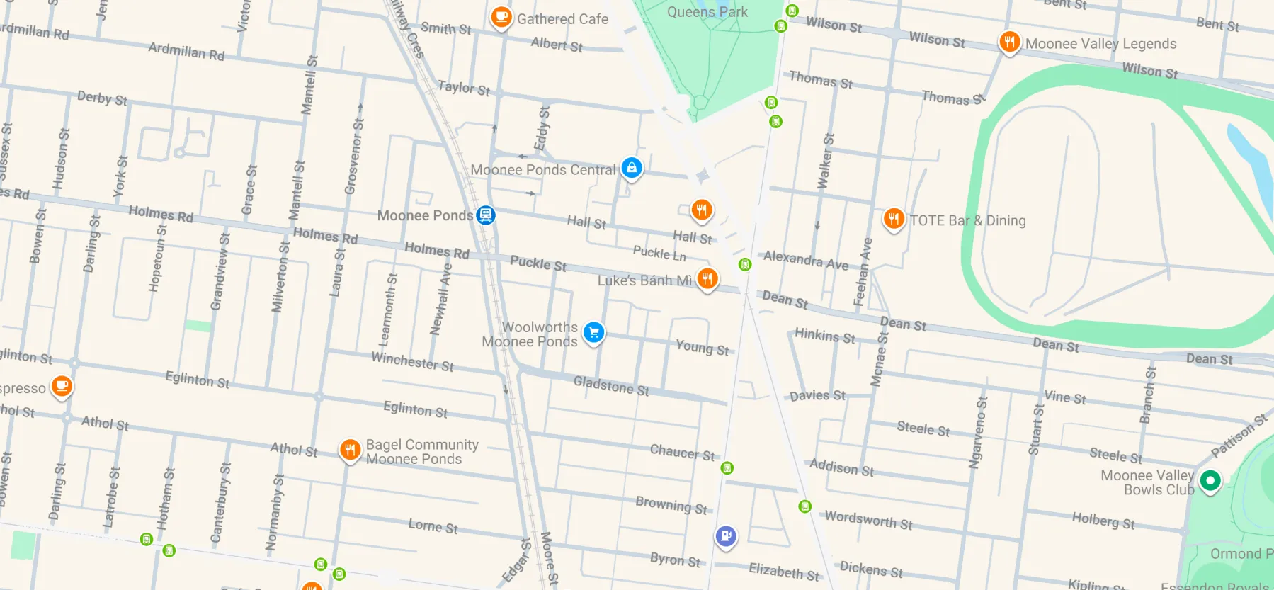Map of Moonee Ponds showing Ardmillan and nearby amenities