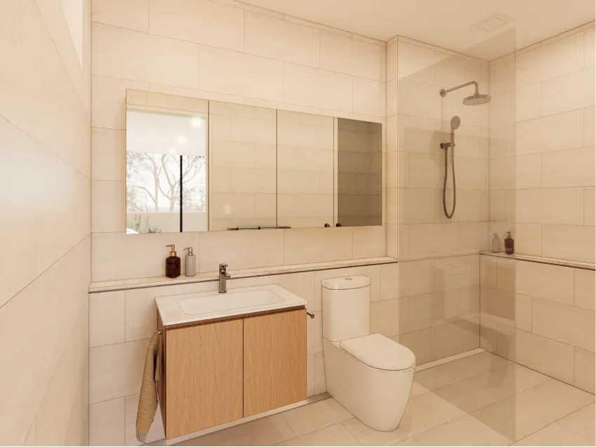 Bathroom with premium finishes and accessible design